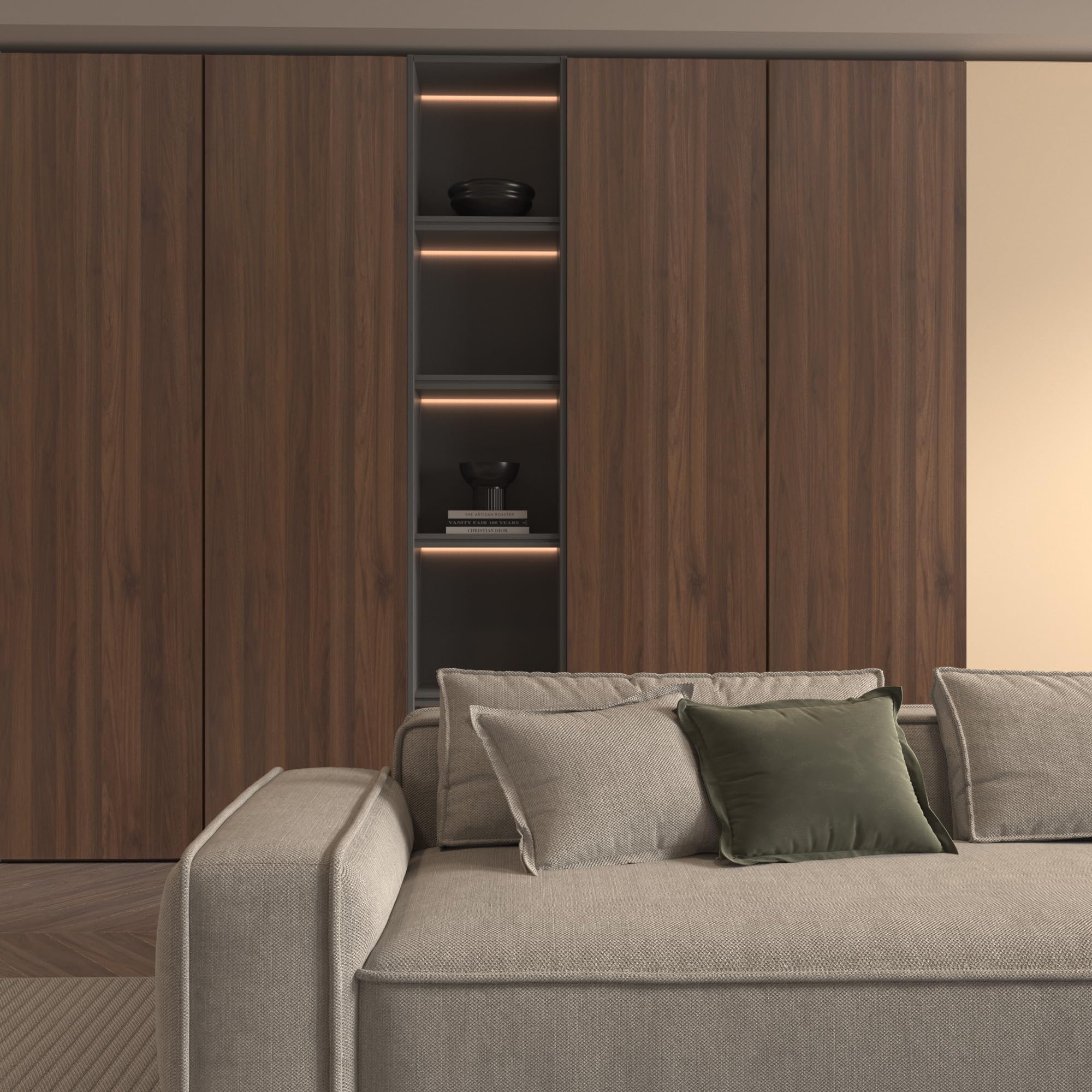 BOMENG Walnut Wood Contact Paper Roll Thick Brown Textured Wood Grain Peel and Stick Wallpaper Self Adhesive Vinyl Film Removabl